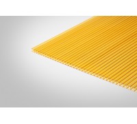Сотовый поликарбонат КОЛИБРИ 6,0 мм 2100x6000 мм желтый 70% PC